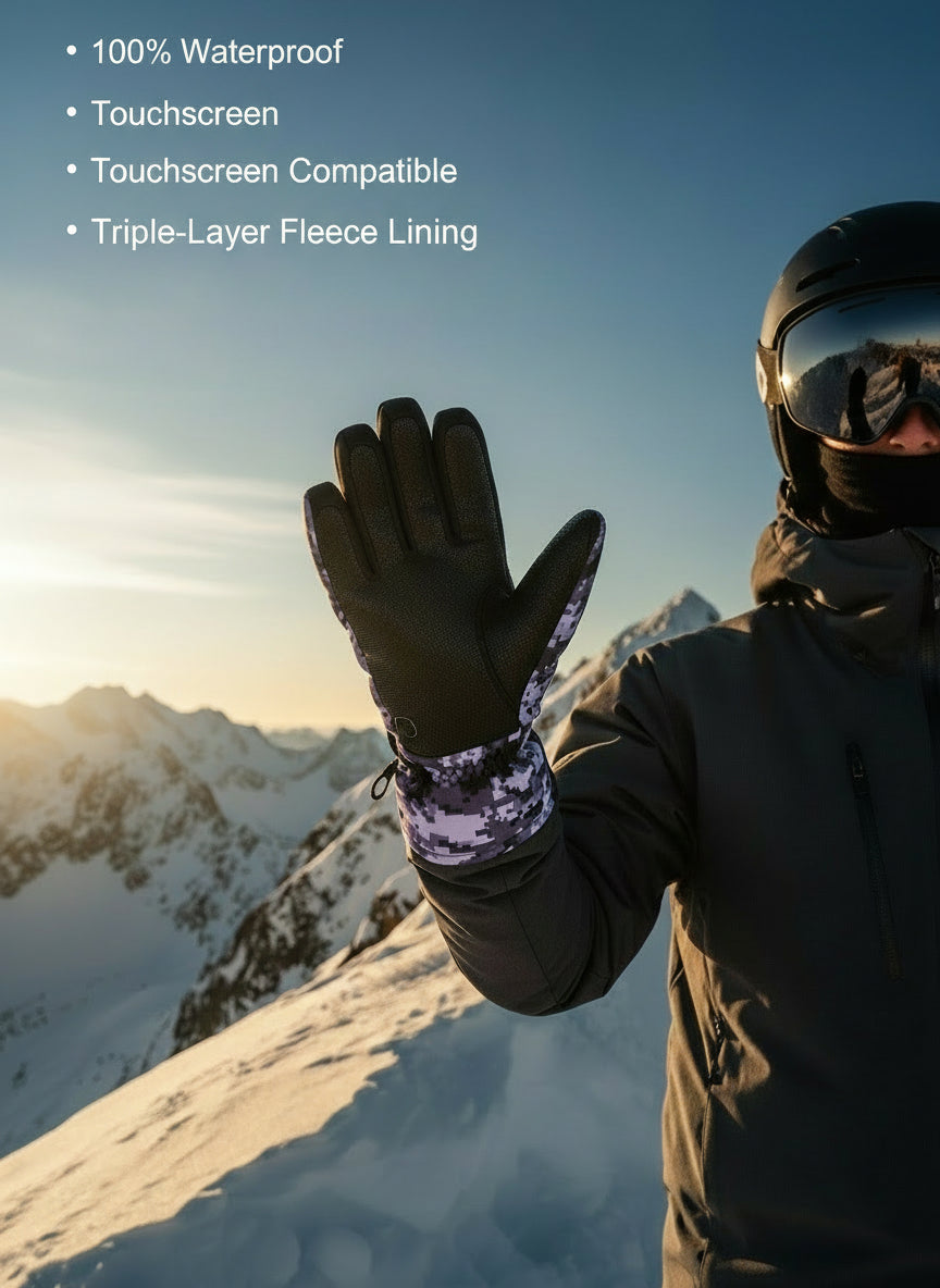 Heated Winter Gloves Touch Screen Riding Motorcycle Sliding Waterproof Sports Gloves with Fleece