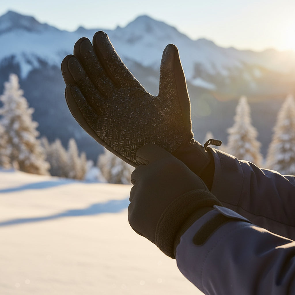 Heated Winter Gloves Touch Screen Riding Motorcycle Sliding Waterproof Sports Gloves with Fleece